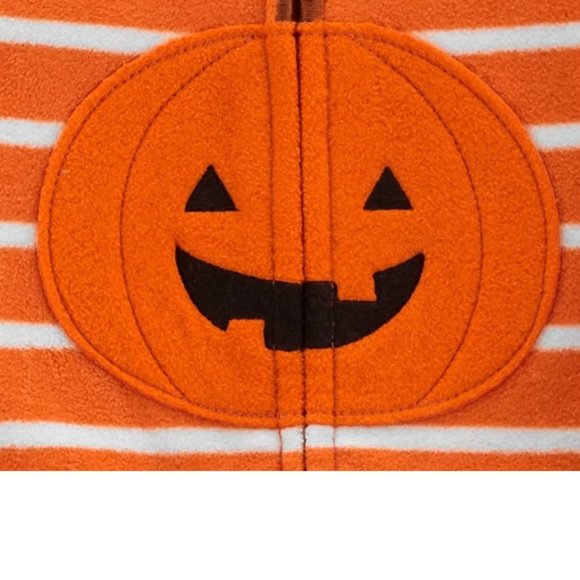 Baby  Halloween Pumpkin Fleece Footed Pajama Sleeper Size NB 3 6 months NWT - Picture 2 of 4